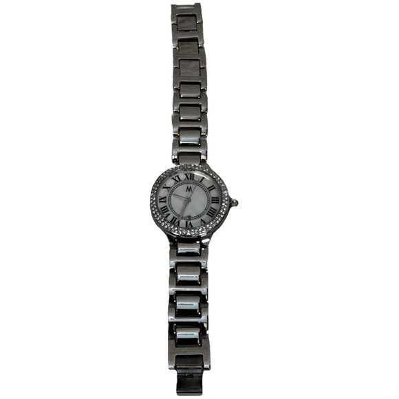 Melania Trump Collection Silver Tone Watch with Rhinestones Roman Numerals NWOT - Picture 3 of 12
